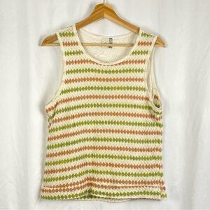 Paper Crane Colorful Striped Sleeveless Knit Tank Top Size Medium